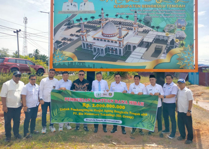 PT Bio Nusantara Teknologi Hibahkan Rp2 Miliar untuk Masjid Agung Bengkulu Tengah