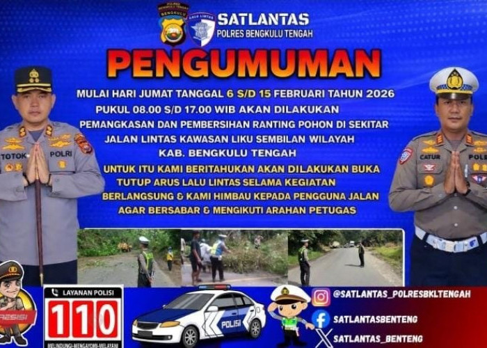 PERHATIAN! Arus Lalin Liku Sembilan Bengkulu Tengah Diberlakukan Sistem Buka Tutup hingga 15 Februari