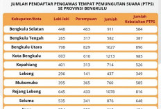 Jumlah Pendaftar Pengawas TPS Bengkulu Tengah Nomor 2 Paling Sedikit se-Provinsi Bengkulu