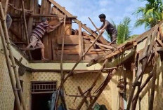 Diterpa Angin Kencang, Atap dan Plafon Rumah Warga Talang Empat Ambruk