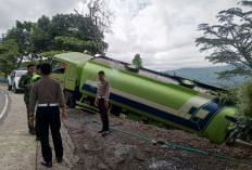 Nyaris Masuk Jurang! Truk CPO Rem Blong Tersangkut di Liku Sembilan