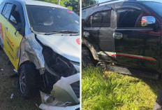 Kecelakaan di Depan Kantor Camat Pondok Kelapa, Dua Mobil Ringsek