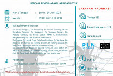 PEMBERITAHUAN: Pemadaman Listrik Pemeliharaan Jaringan Wilayah Bengkulu Tengah Mulai Pukul 09.00 WIB Hari Ini