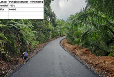 Jalan Rusak Pungguk Ketupak–Penembang Kini Sudah Diaspal Hotmix