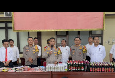 Operasi Pekat Nala Berakhir, Polres Bengkulu Tengah Amankan 232 Botol Miras, 200 Liter Tuak dan Tangkap 1 DPO